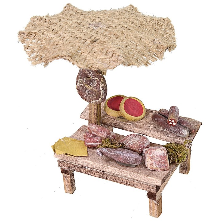 Market stall with assorted meat cm 12x11x11 h for Nativity scene