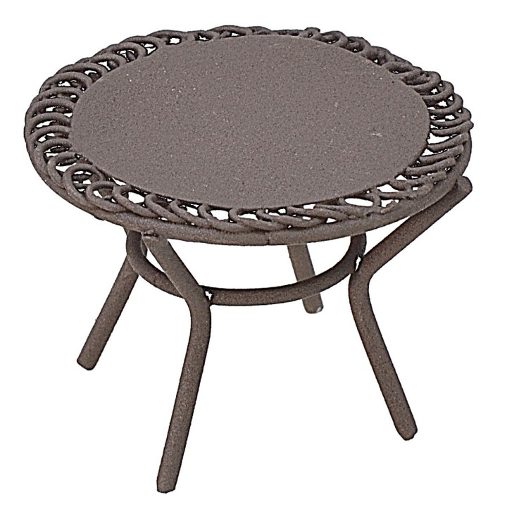 Mesa de metal con 2 sillas para estatuas de 8 cm.