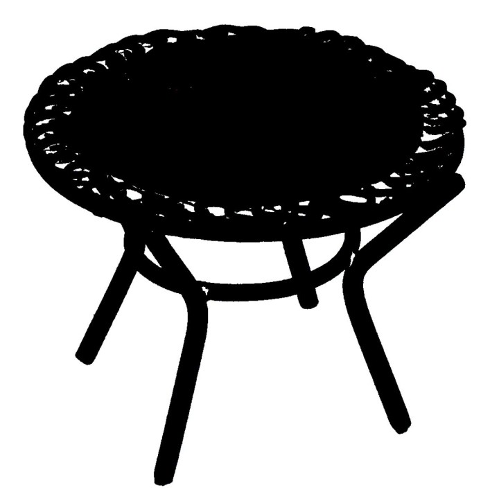 Metal table with 2 chairs for statues 8 cm