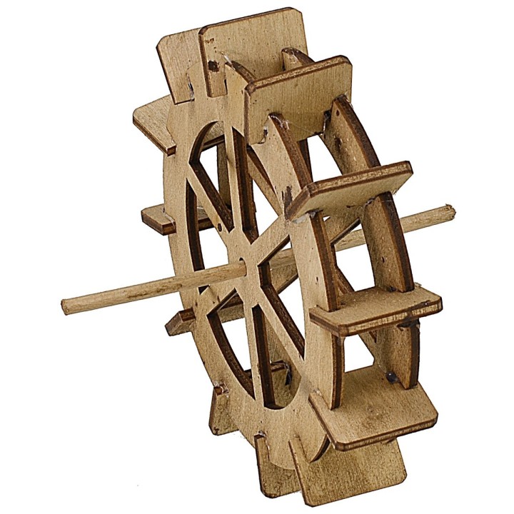 Rotate wooden water mill ø 10 cm for presepe made by you