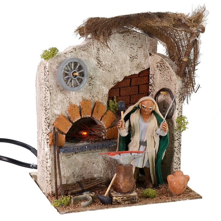 Fabbro orientale in movimento 10 cm con forno funzionante