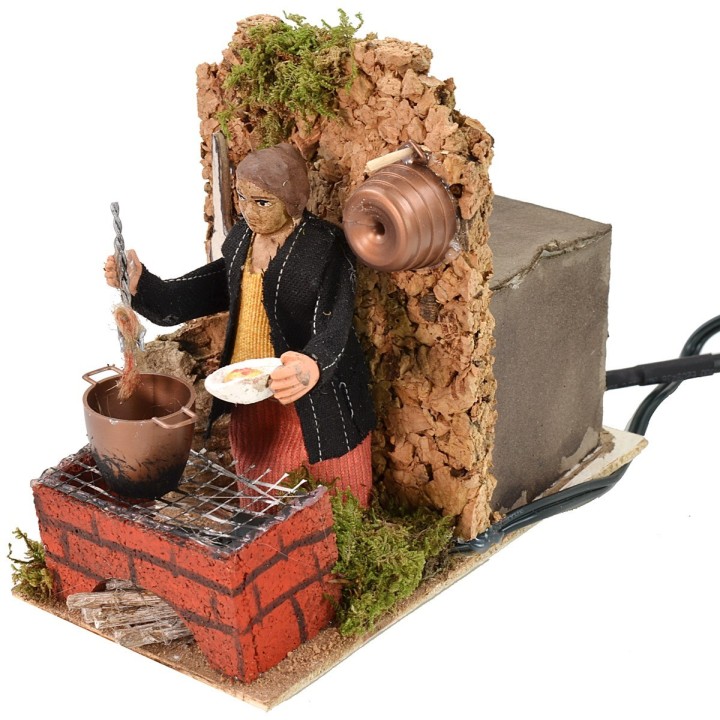 Cocinera que cocina en movimiento 8 cm
