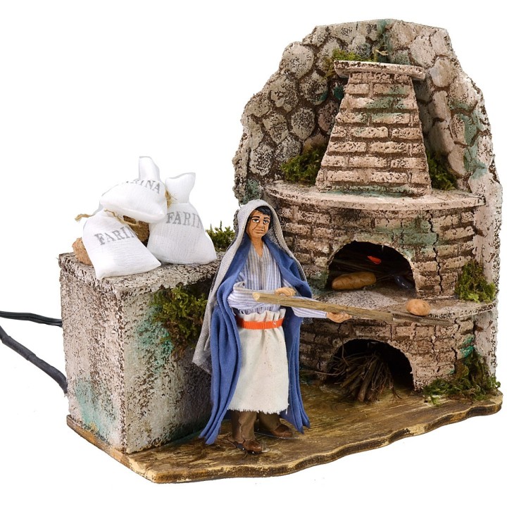 Moving Palestinian Baker 12cm with working fire