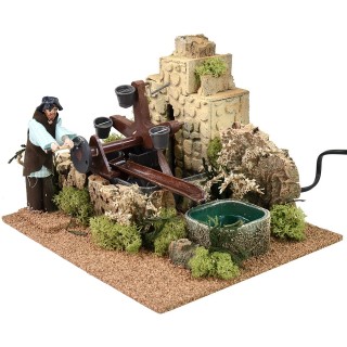 Noria con uomo in movimento cm 26x20x17 h
