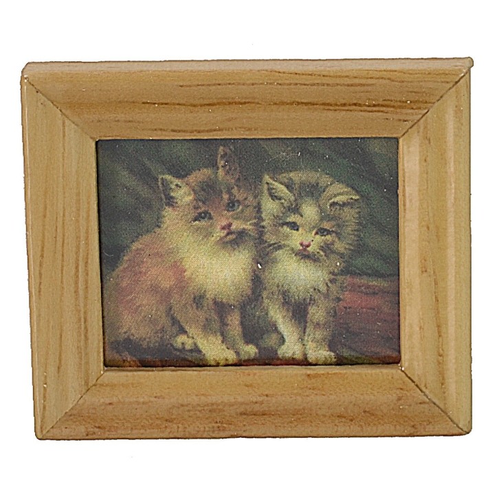 Cuadro con gatos 4x3,5 cm