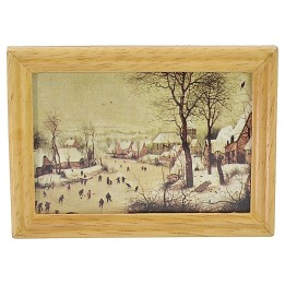 Quadro con paesaggio innevato 7,3x5,2 cm
