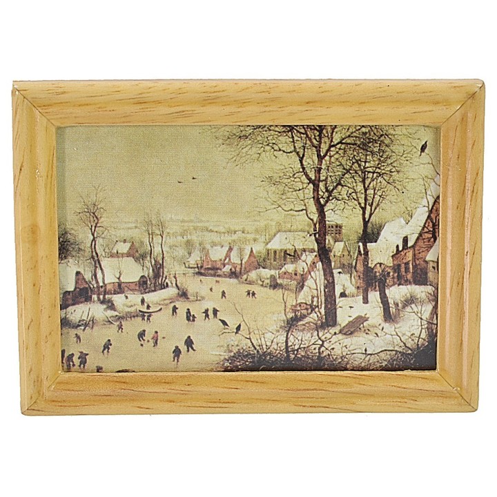 Cuadro con paisaje nevado 7,3x5,2 cm