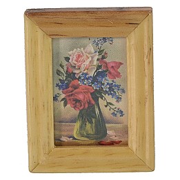 Cuadro con composición de flores 3,2x4,2cm