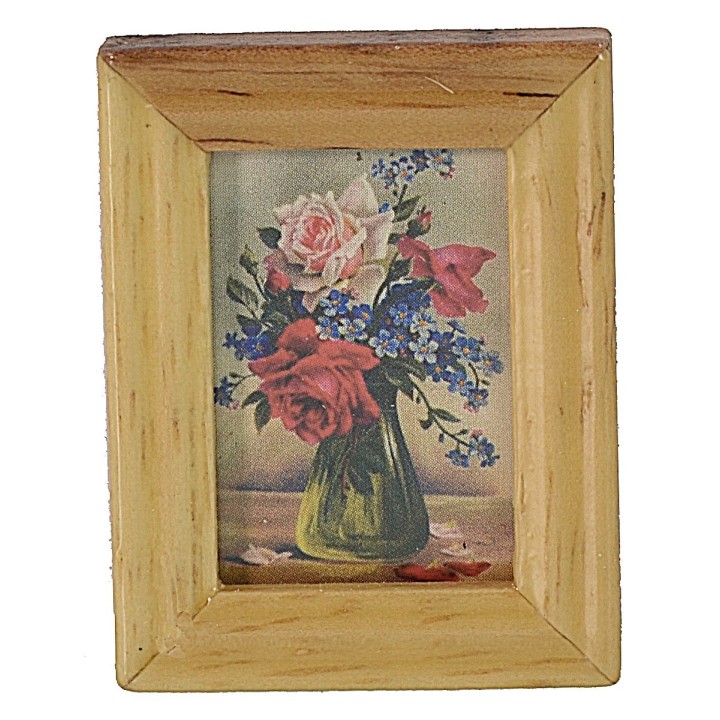 Quadro con composizione di fiori 3,2x4,2cm