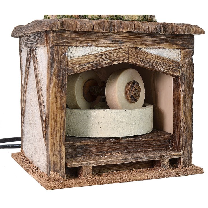 Mulino a vento con macina funzionante cm 15,5x15,5x36 h