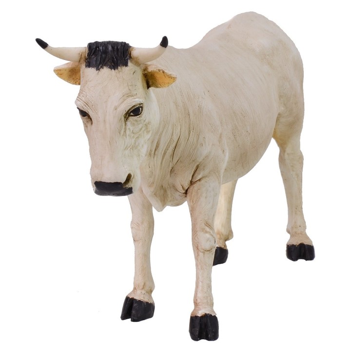 Bue blanco de resina para estatuas de 30 cm Pigini