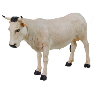Bue bianco in resina per statue da 30 cm Pigini