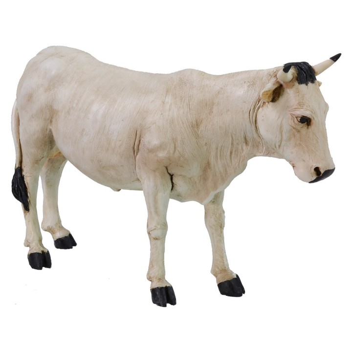 Bue bianco in resina per statue da 30 cm Pigini