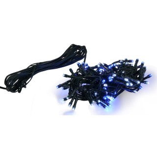 Catena 100 led bianco/blu con giochi di luce per esterno e