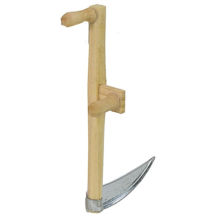 Hoz de metal con mango de madera de 8 cm