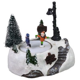 Escenario Navideño con pista de patinaje a baterías de