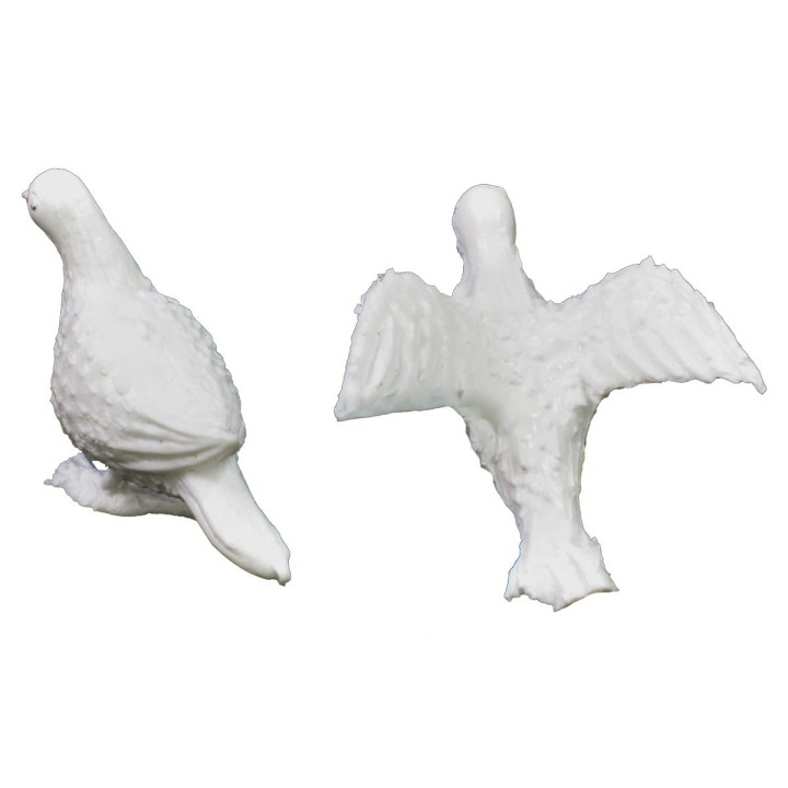 Juego de 2 palomas de plástico para belén
