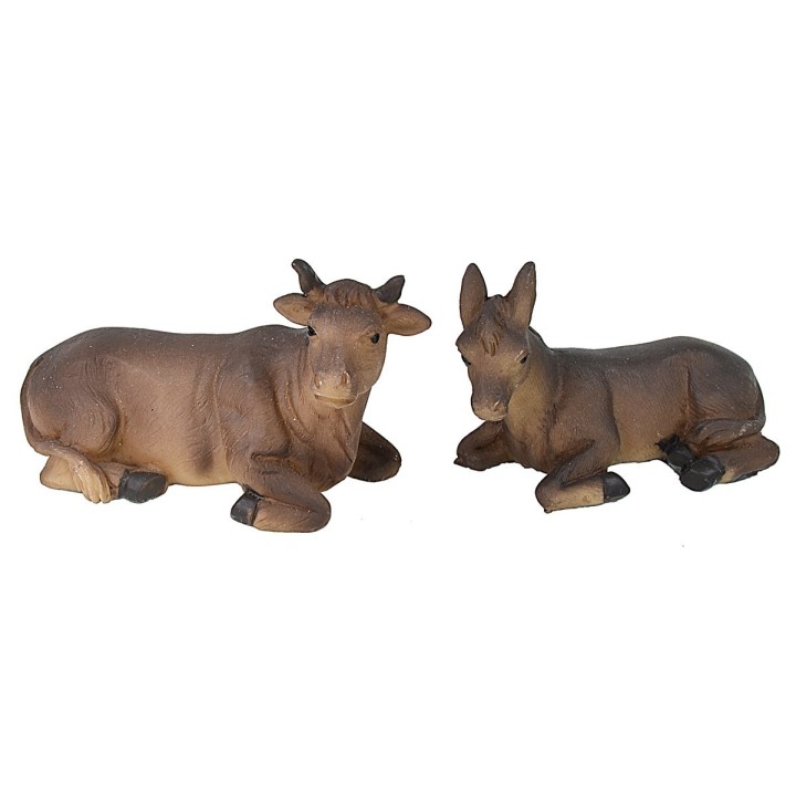 Conjunto de buey y burro de resina para Natividad de 8 cm
