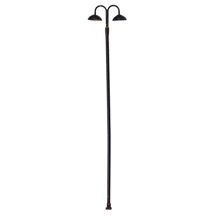 Farola de metal de 20 cm con dos puntos de luz LED 12V blanco