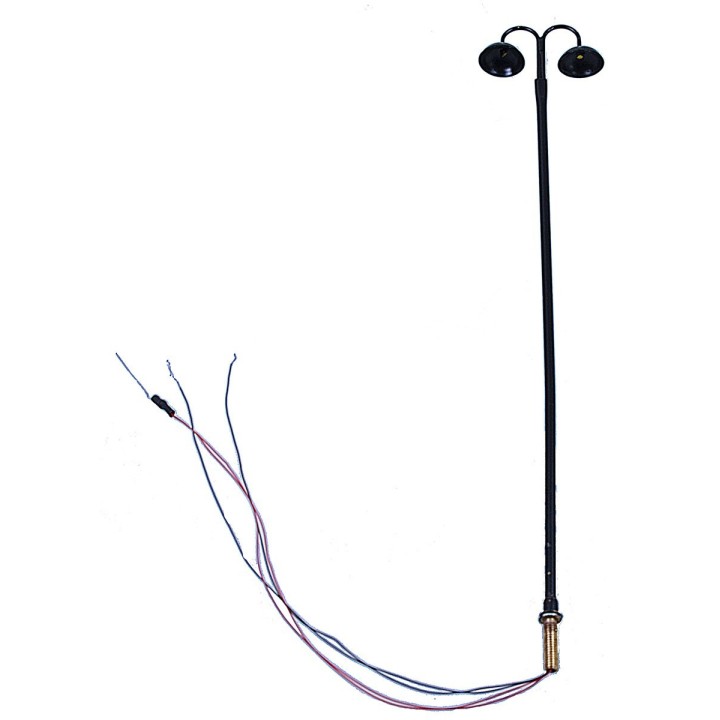 Lampione in metallo 20 cm con due punti luce a led 12V bianco