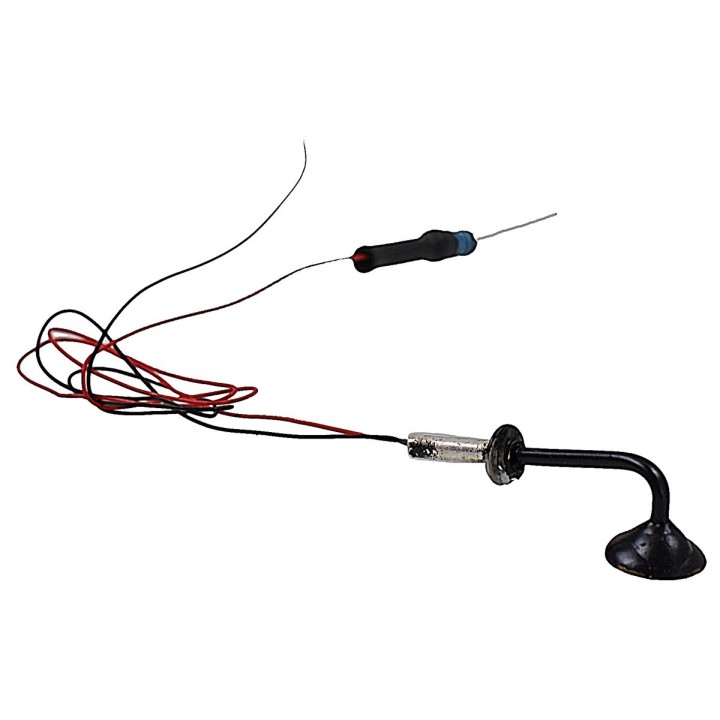 Farol de campo micro en metal mini 1 cm con led 12V luz cálida
