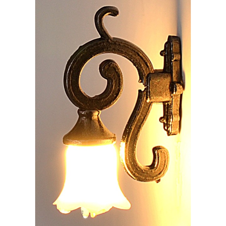Metal wall lantern 1,3 cm with 12V warm light led