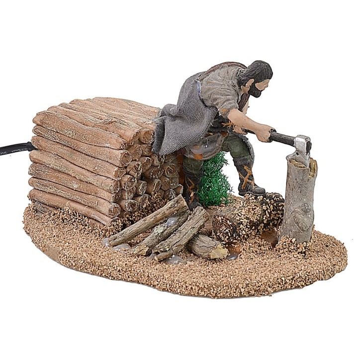 Leñador en movimiento 10 cm Oliver cm 12,5x17,5x11 h