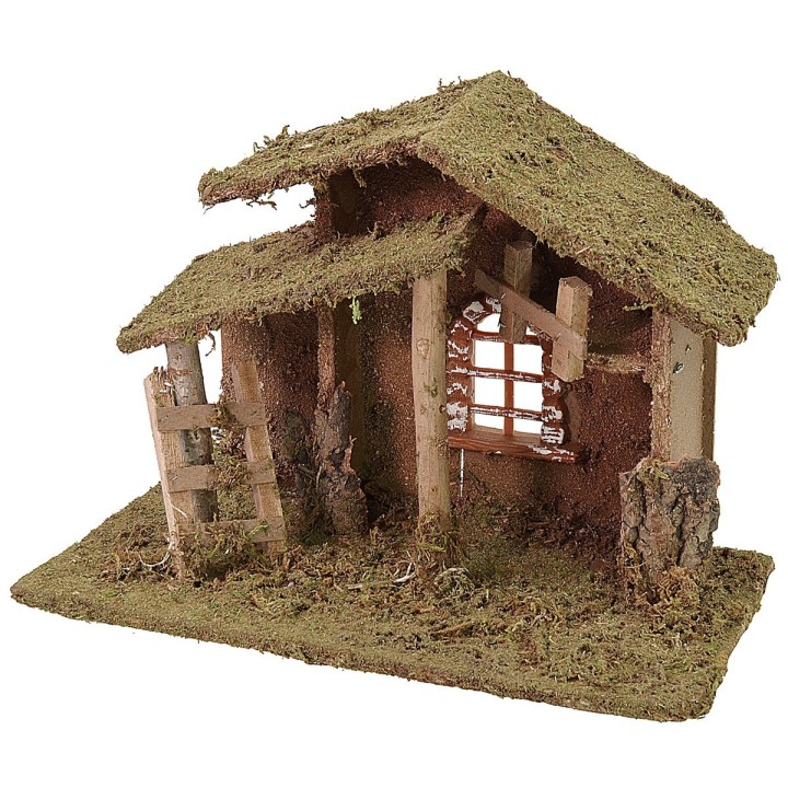 Capanna con scala e finestra cm 33x18x25 h