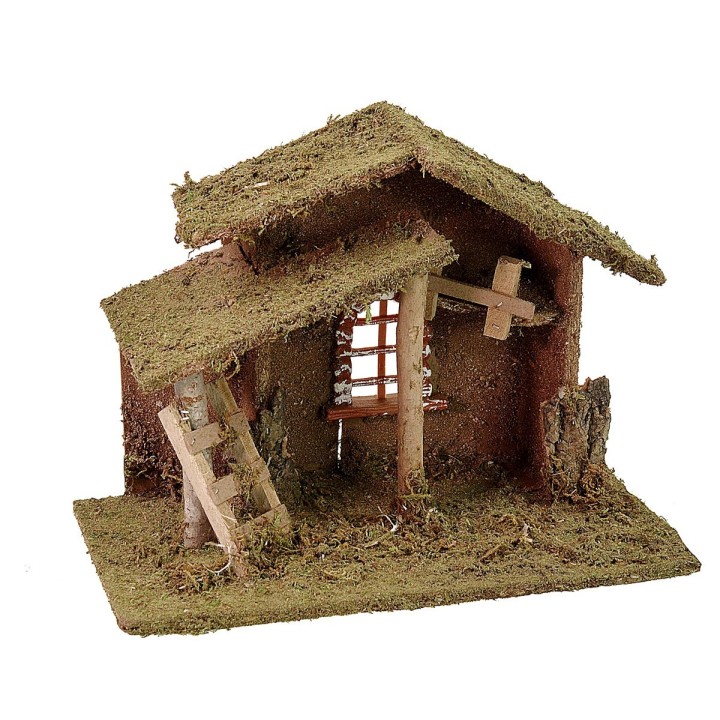 Hut with ladder and window cm 33x18x25 h