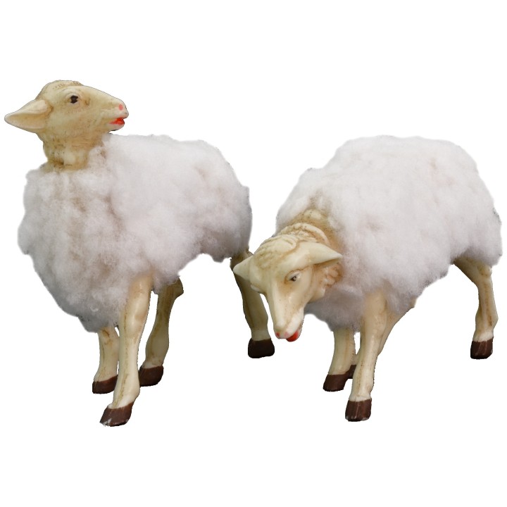 Set of 2 sheep with wool for 30 cm statues