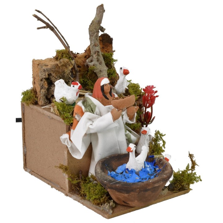 Peasant woman with moving geese 10 cm