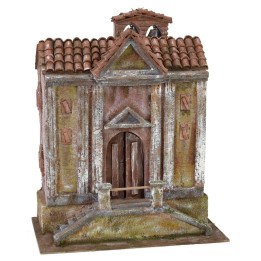 Iglesia con campanas y escalera doble de 34,5x20x22,5 cm de