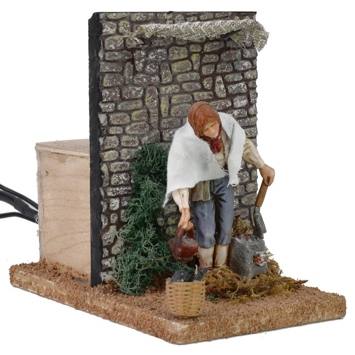 Carbonaro in motion with fire effect series 10 cm Landi