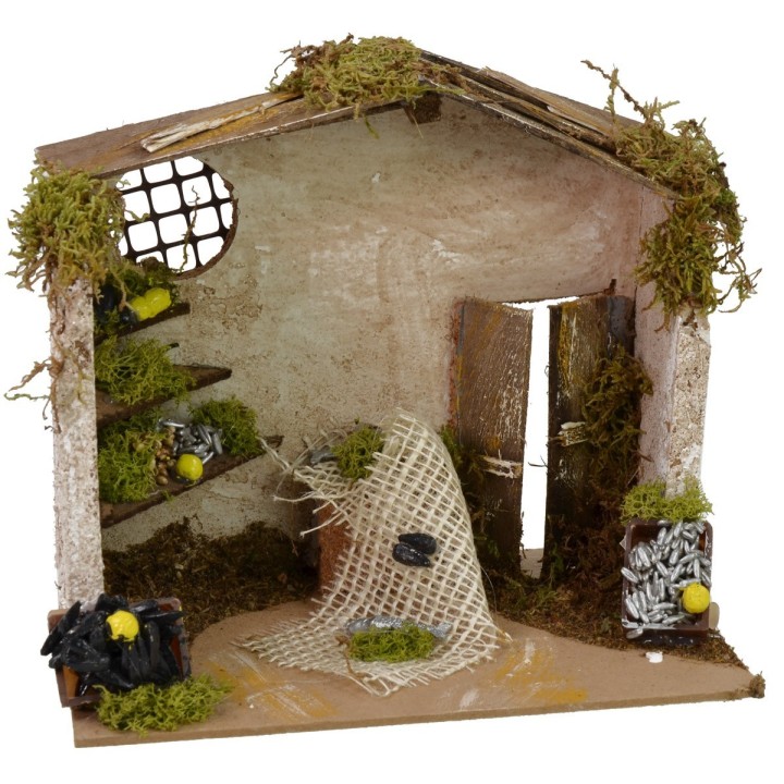 Bottega del pescivendolo cm 20x14x18 h