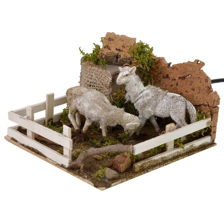 Moving sheep grazing the grass cm 15x15x9 h
