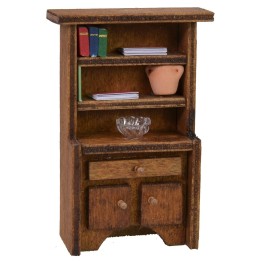 Credenza in legno con libri e soprammobli cm 6,8x2,8x10,2 h