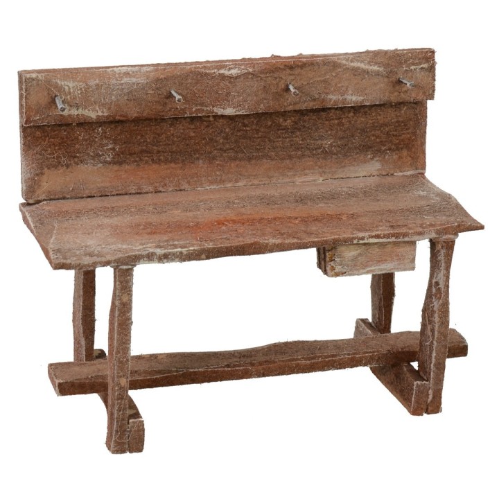 Banco da lavoro in legno con ganci 11,3x5x9 h