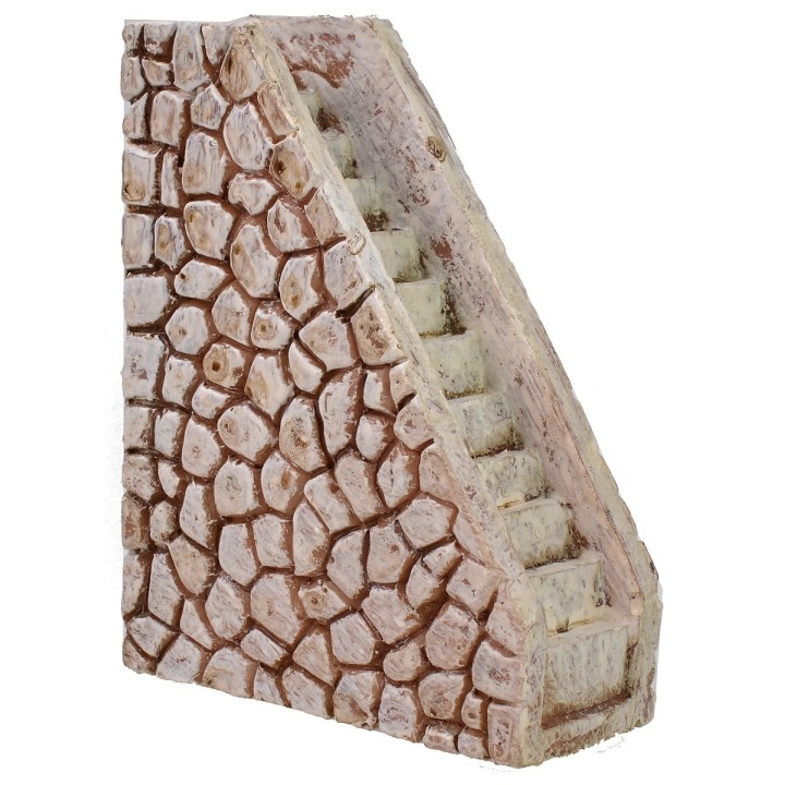 Escalera recta de resina para belén de 2,5x5,8x7,7 cm h