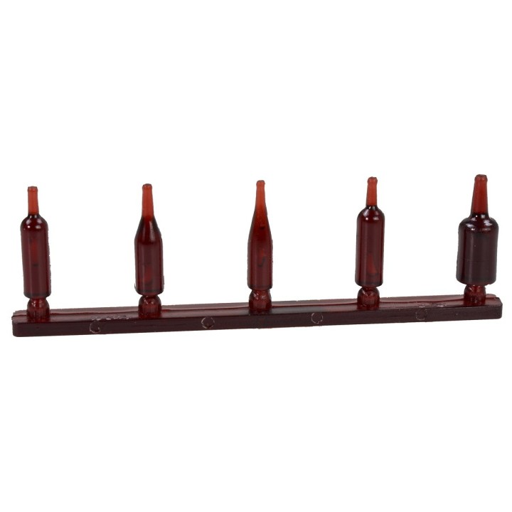 Set of 5 glass effect bottles cm 1,5 h