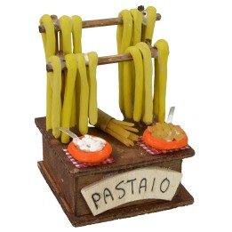 Puesto de pasta con cartel de 6x6x8,5 cm h