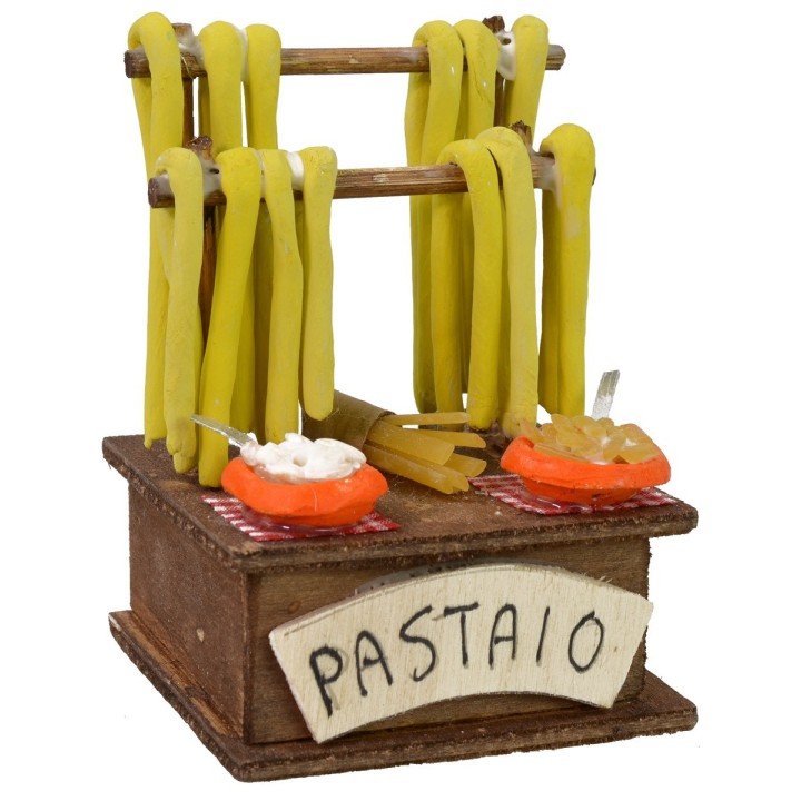 Puesto de pasta con cartel de 6x6x8,5 cm h