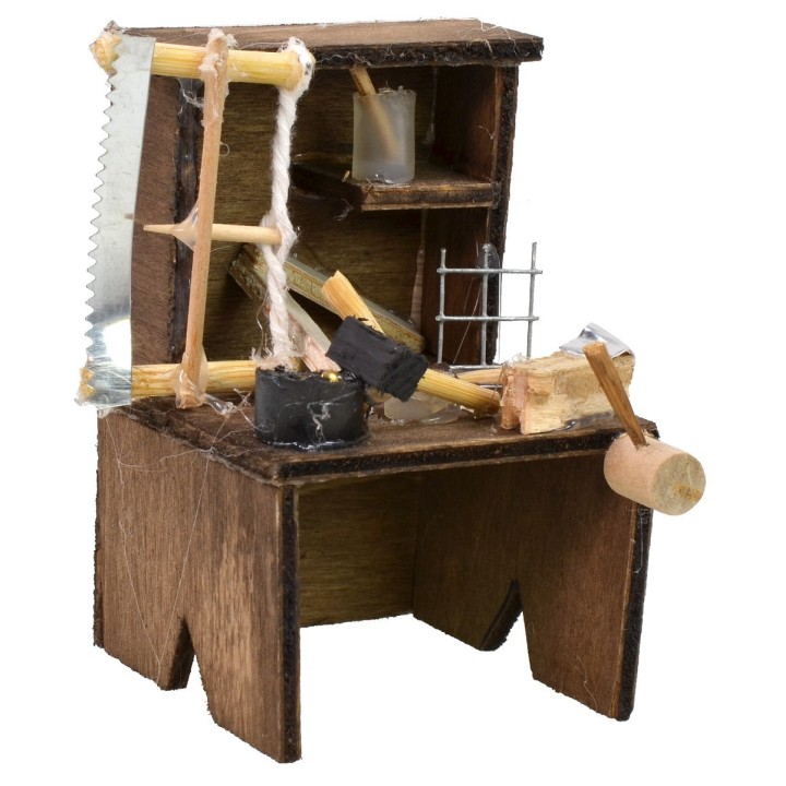 Banco da lavoro del falegname cm 5x5,5x8,2 h per statue da 8-10