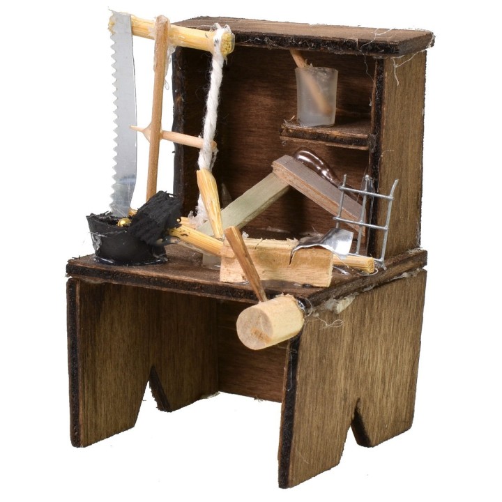 Banco da lavoro del falegname cm 5x5,5x8,2 h per statue da 8-10