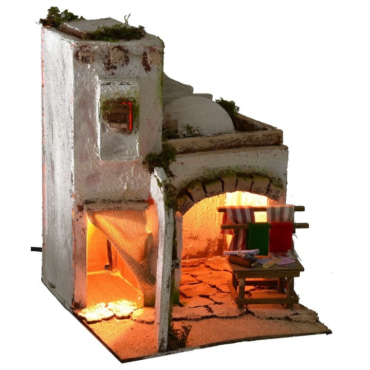 Illuminated Arab house with dressmaker's workshop cm 25x25x31,5