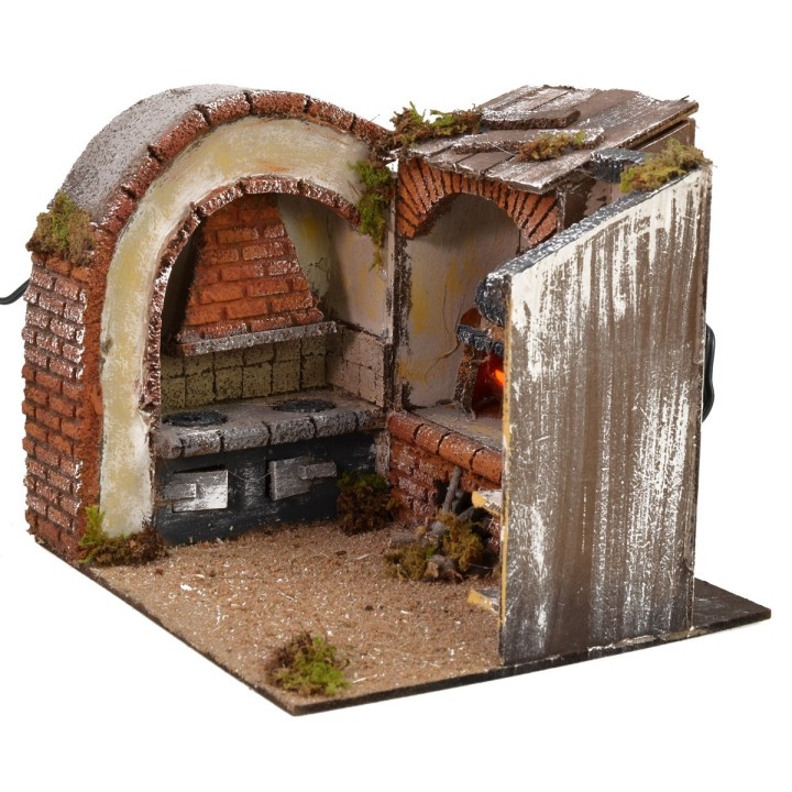 Kitchen with working wood oven cm 23x21x19 h