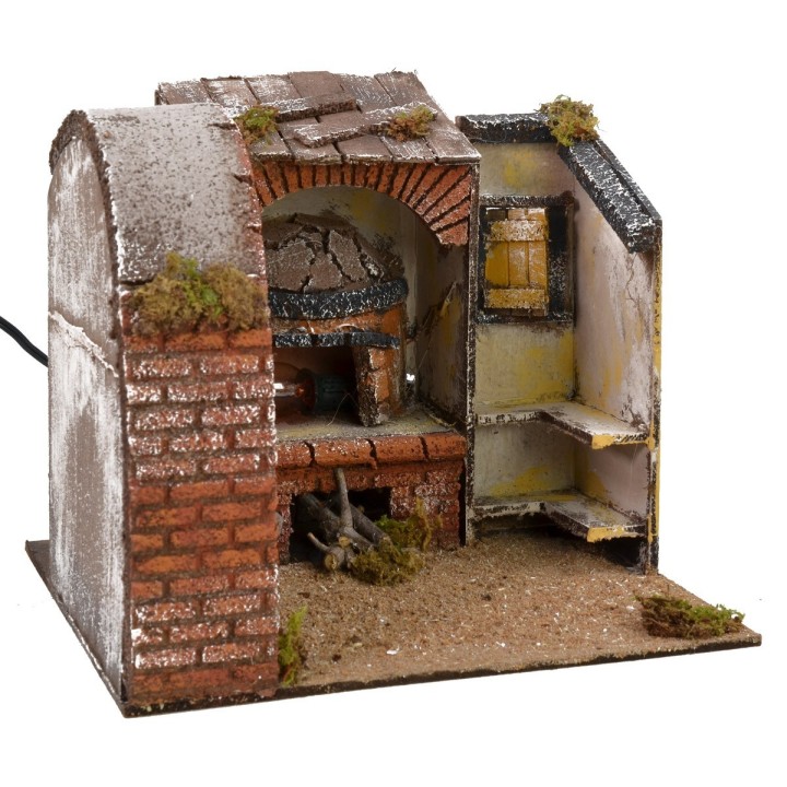 Kitchen with working wood oven cm 23x21x19 h