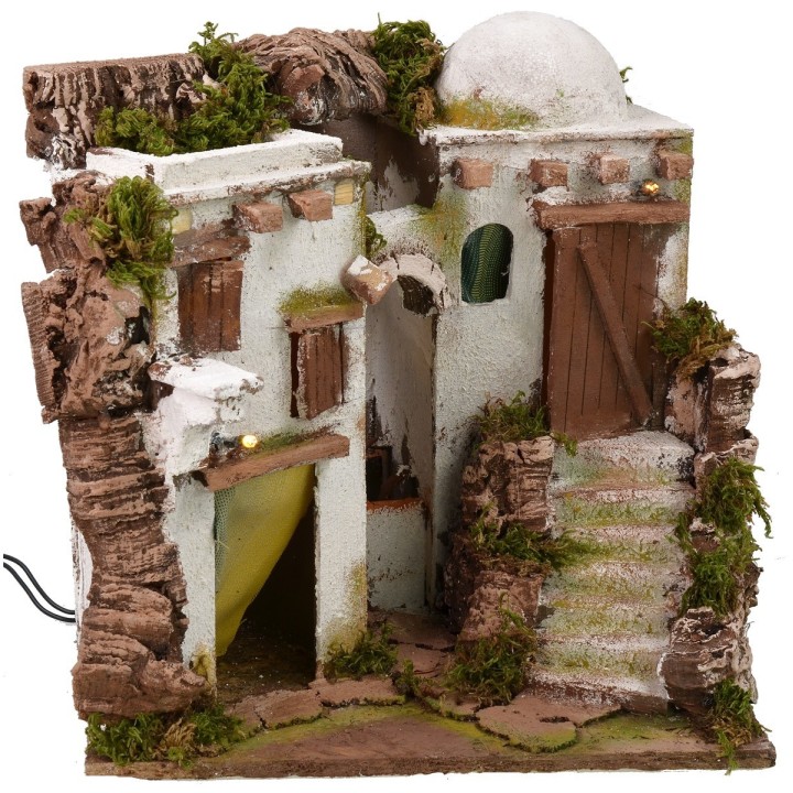 Casa árabe iluminada con fuente de 30x30x29,5 cm h