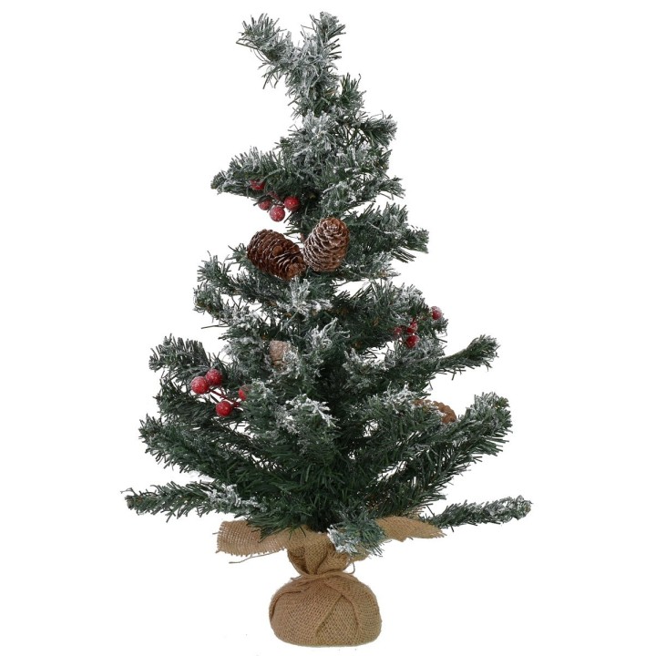 Snow-covered and decorated Christmas tree cm 60 h