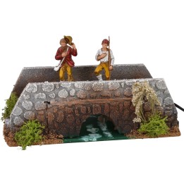 Ponte con statue a passeggio in movimento serie Landi 8 cm
