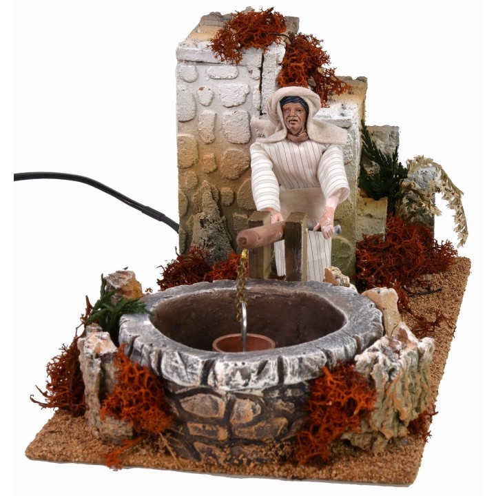 Palestinian man at the moving well 12 cm